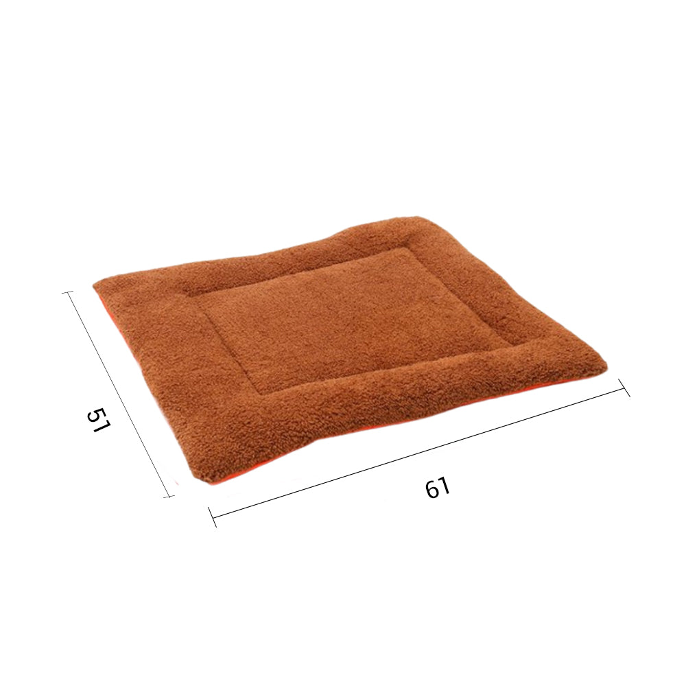 NNEAGS 2X Yellow Dual-purpose Cushion Nest Cat Dog Bed Warm Plush Kennel Mat Pet Home Travel Essentials