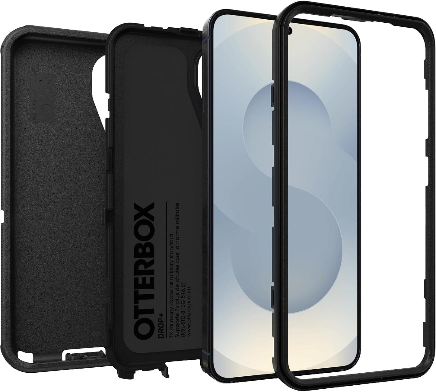OtterBox Defender Case for Samsung Galaxy S25/S24, Black | Shockproof, Drop-Proof, Ultra-Rugged Protective Case, 7x Tested to Military Standard
