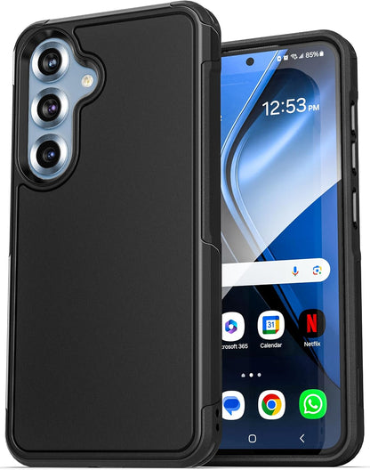 Encased Designed for Samsung Galaxy S25 Plus Case, Compatible with MagSafe Qi2 (Challenger Series) Heavy Duty Rugged Dual Layer Protection (Black)
