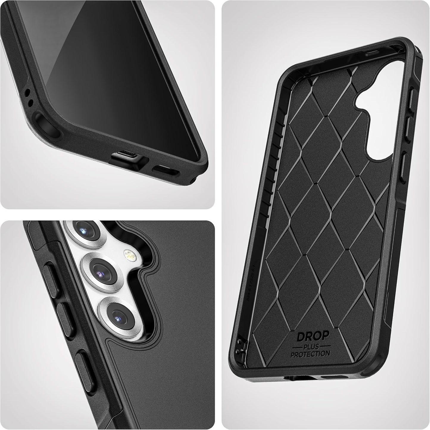 Encased Designed for Samsung Galaxy S25 Plus Case, Compatible with MagSafe Qi2 (Challenger Series) Heavy Duty Rugged Dual Layer Protection (Black)