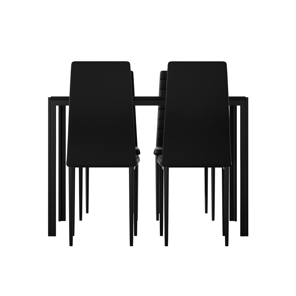 Artiss Dining Table and Chairs Set (5-Piece) – 4 Chairs, Black – photo 3 of 5