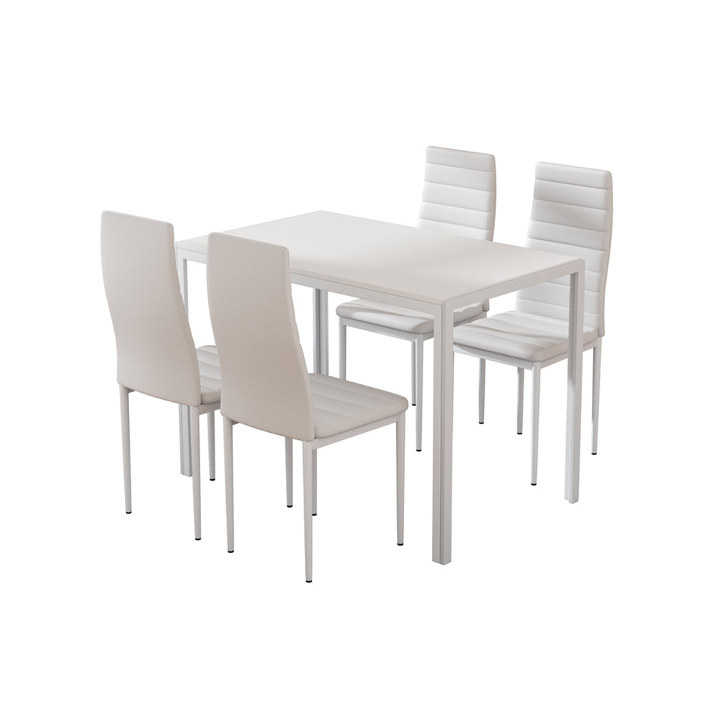 Artiss Dining Table and Chairs Set (5-Piece) – 4 Chairs, White