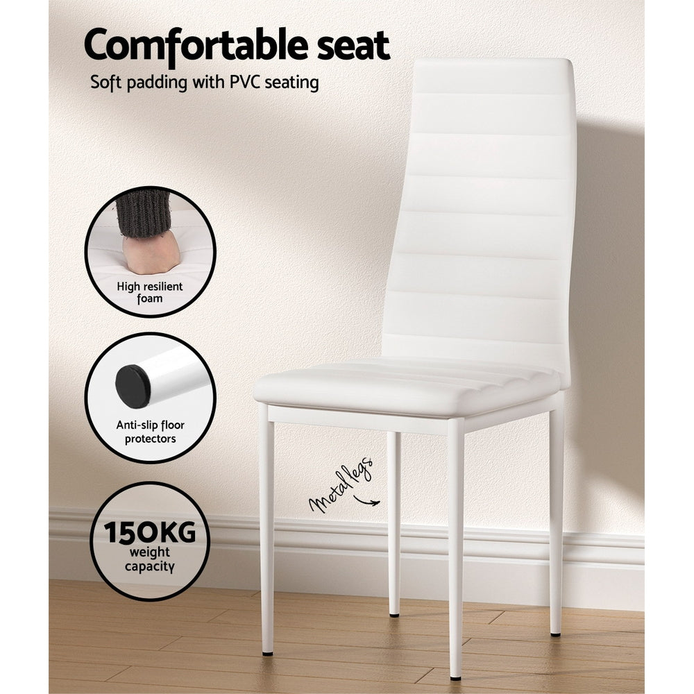 Artiss Dining Table and Chairs Set (5-Piece) – 4 Chairs, White – photo 5 of 5