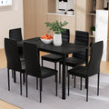 Artiss Dining Table and Chairs Set (7-Piece) – 6 Chairs, Black – photo 1 of 5