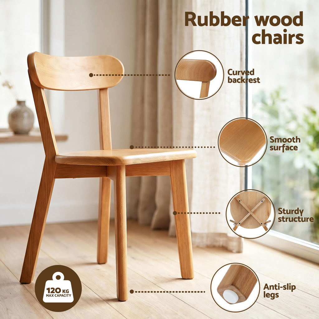 Artiss Round Dining Table and Chairs Set (5-Piece) – 108cm, White Timber