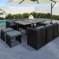 Gardeon Outdoor Wicker Dining Set (11-Piece), Black – photo 1 of 5