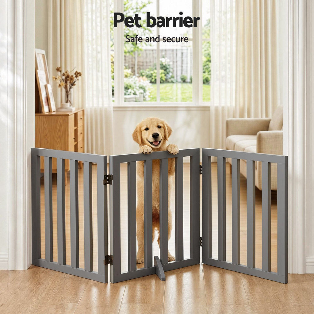 i.Pet Pet Gate Playpen – 3-Panel Wooden Enclosure – photo 4 of 5