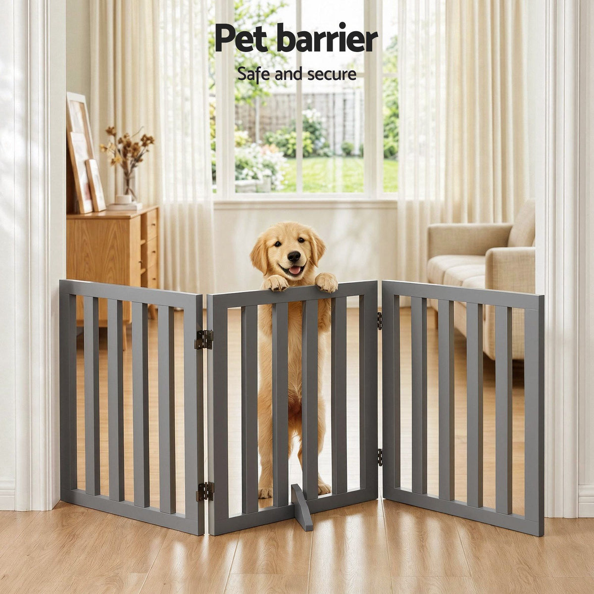 i.Pet Pet Gate Playpen – 3-Panel Wooden Enclosure – photo 4 of 5