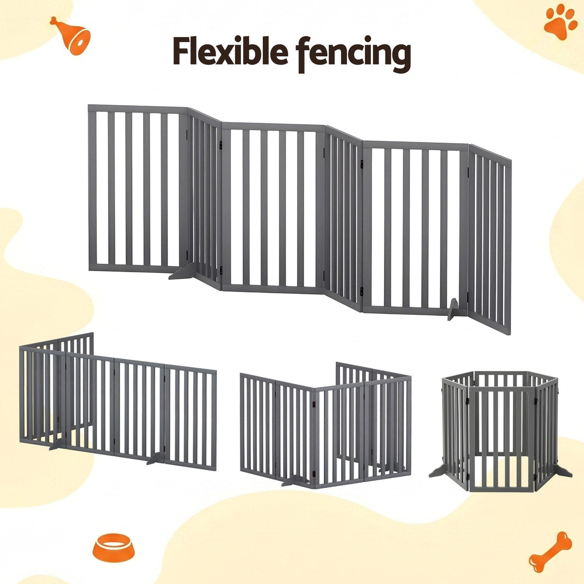 i.Pet Pet Gate Playpen – 6-Panel Wooden Enclosure – photo 5 of 5