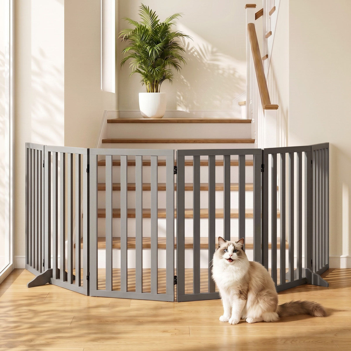 i.Pet Pet Gate Playpen – 6-Panel Wooden Enclosure