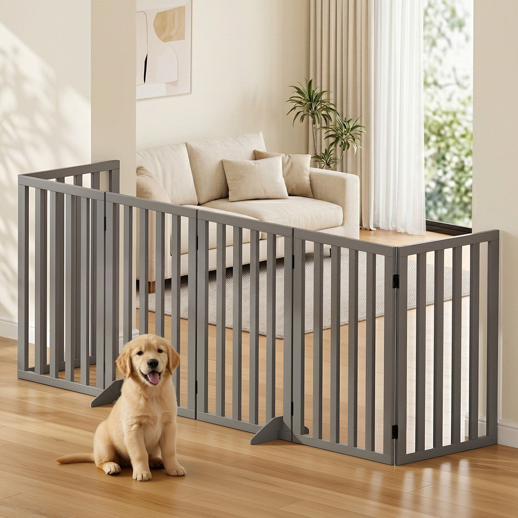 i.Pet Pet Gate Playpen – 6-Panel Wooden Enclosure