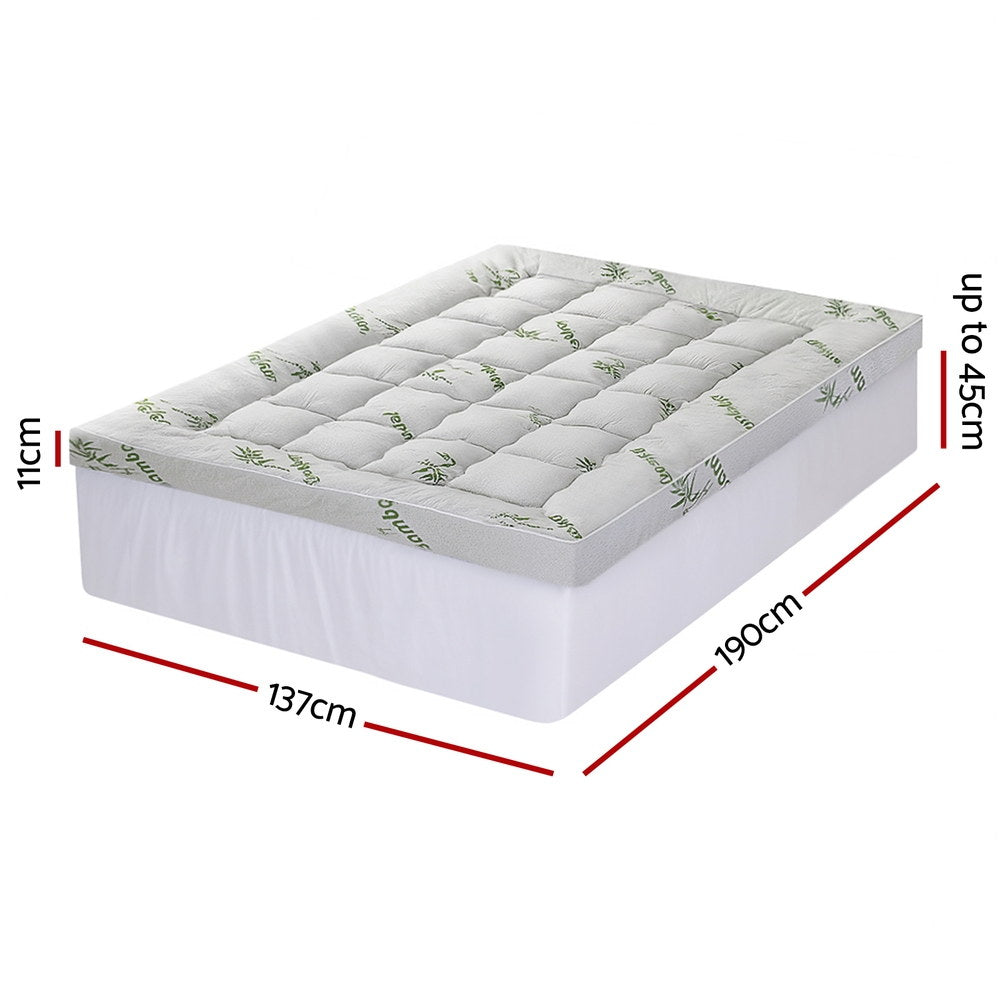 Giselle Bamboo Pillowtop Mattress Topper – 1500GSM, Double – photo 3 of 5