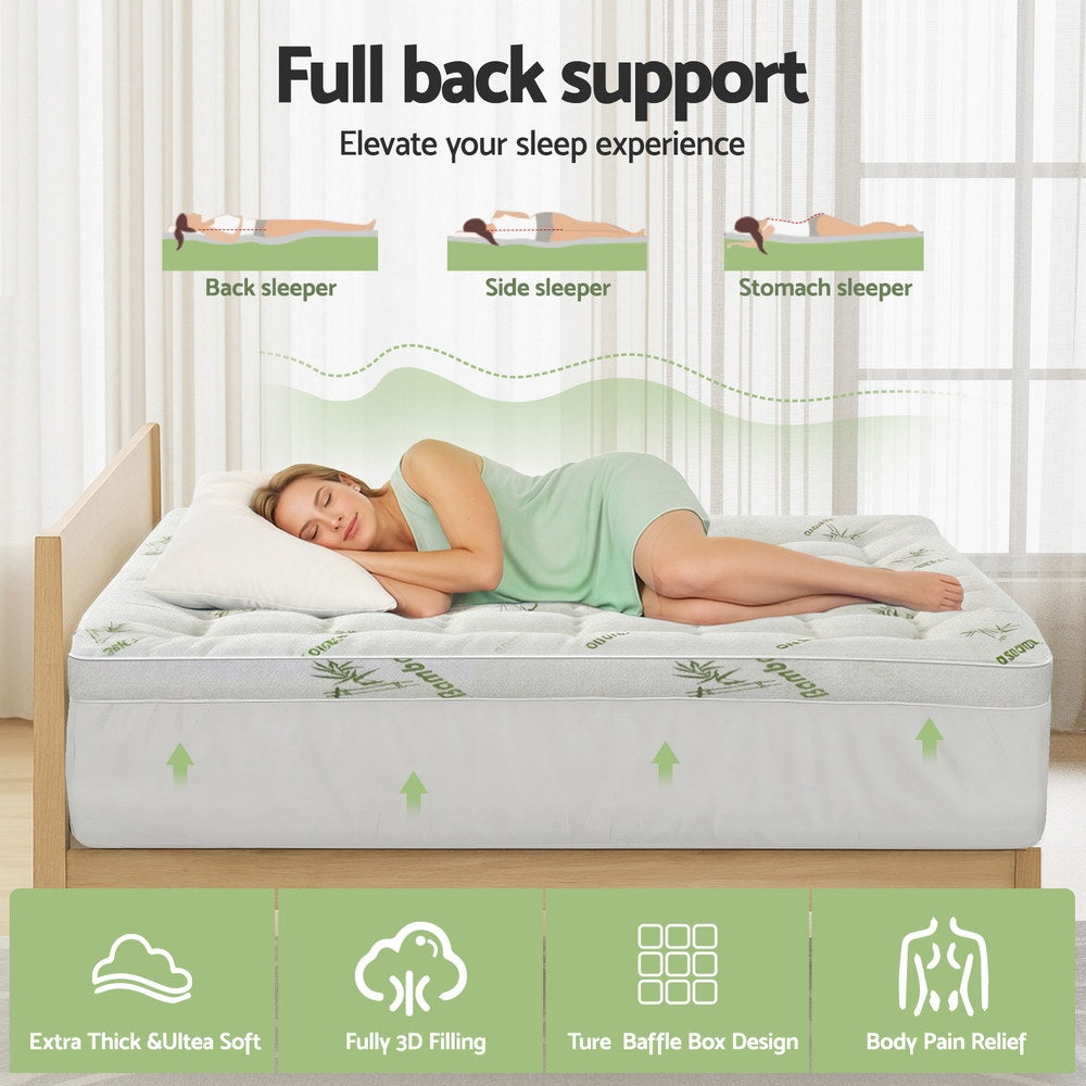 Giselle Bamboo Pillowtop Mattress Topper – 1500GSM, Double – photo 5 of 5