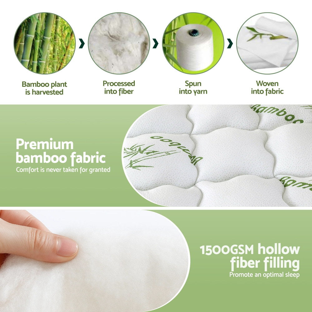 Giselle Bamboo Pillowtop Mattress Topper – 1500GSM, King