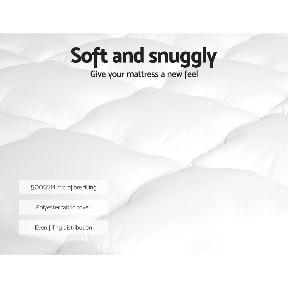 Giselle Pillowtop Mattress Topper – 500GSM Waterproof Protector, Single – photo 3 of 5