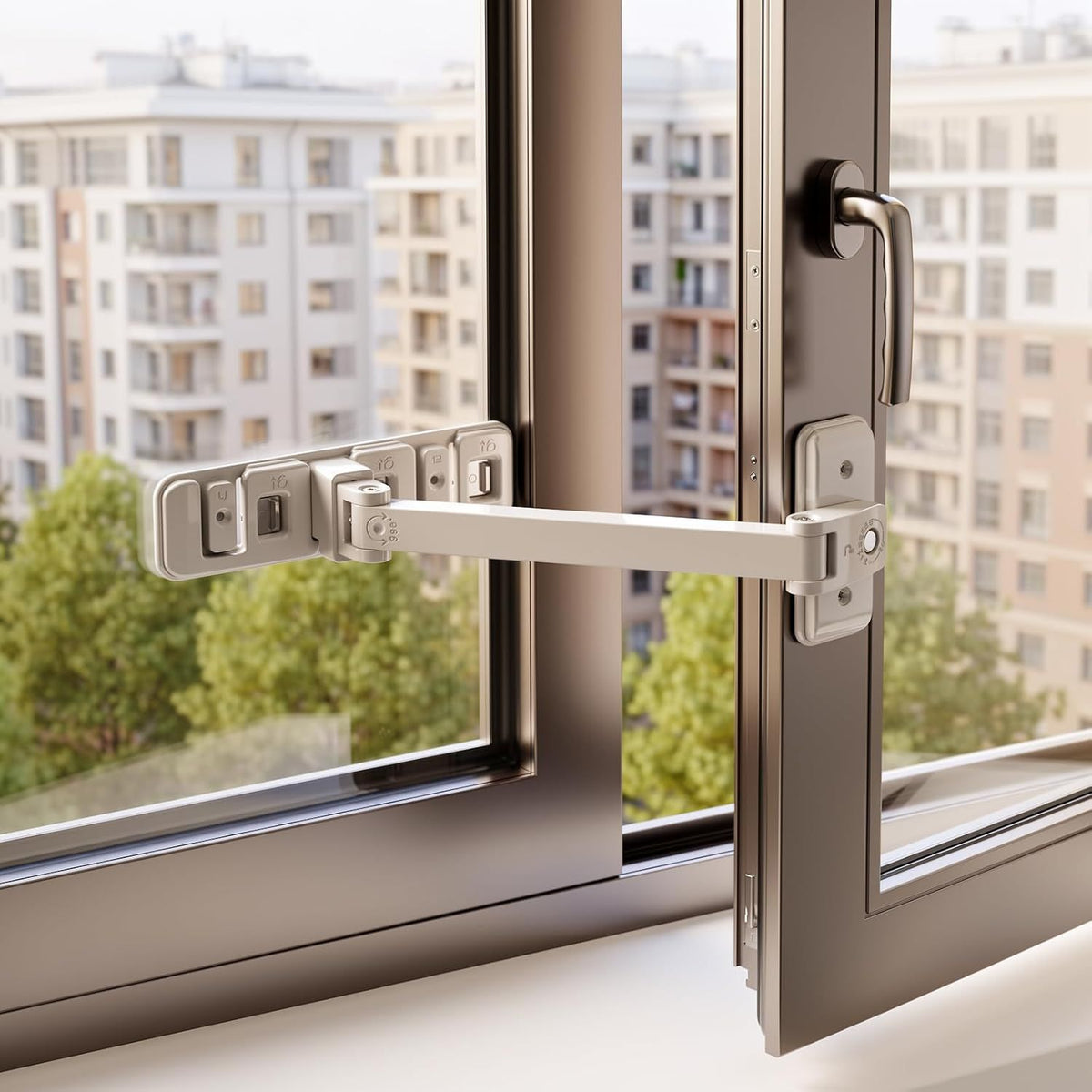 Child Safety Window Lock – 3-Level Restrictor, No-Drill, Gray – photo 1 of 5