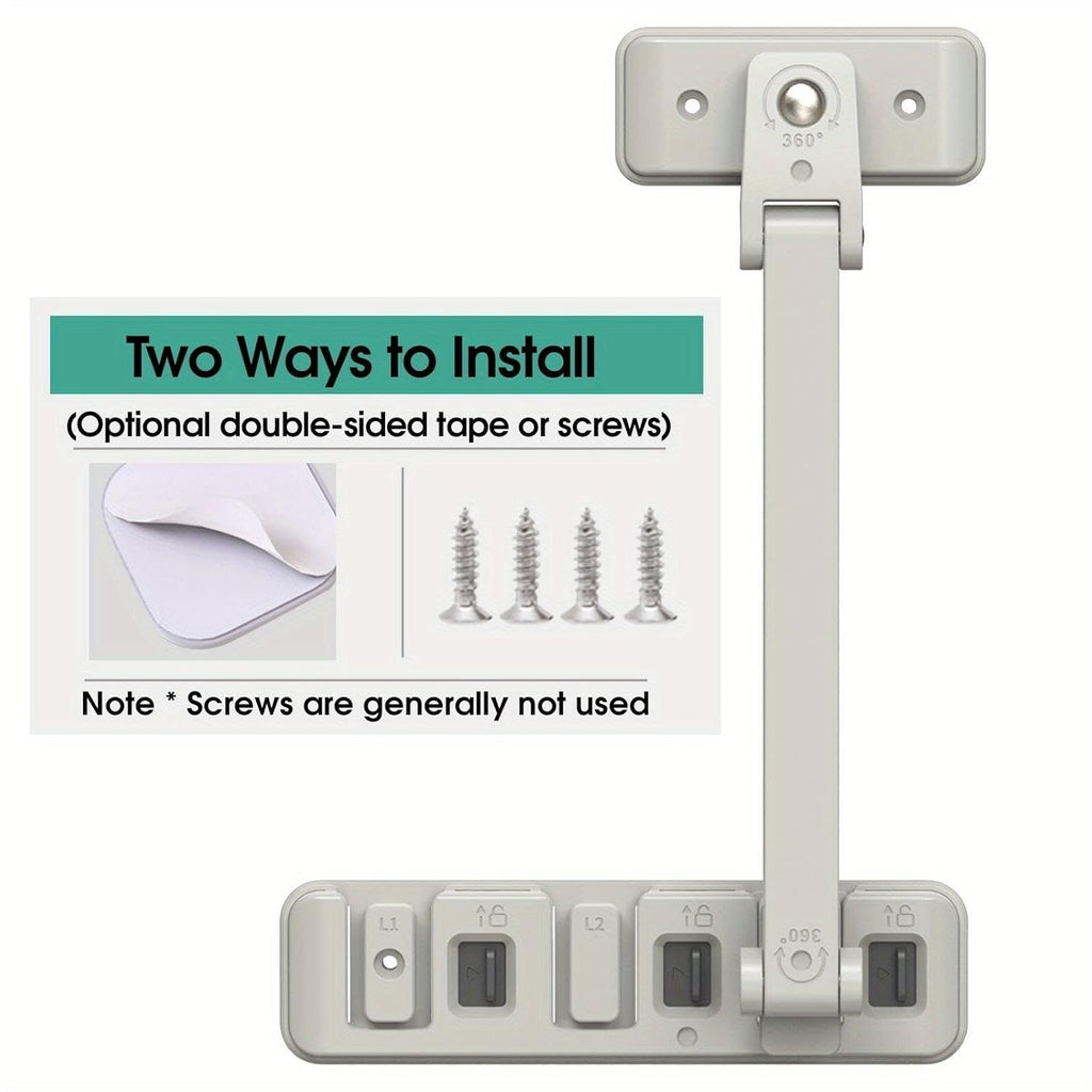 Child Safety Window Lock – 3-Level Restrictor, No-Drill, Gray