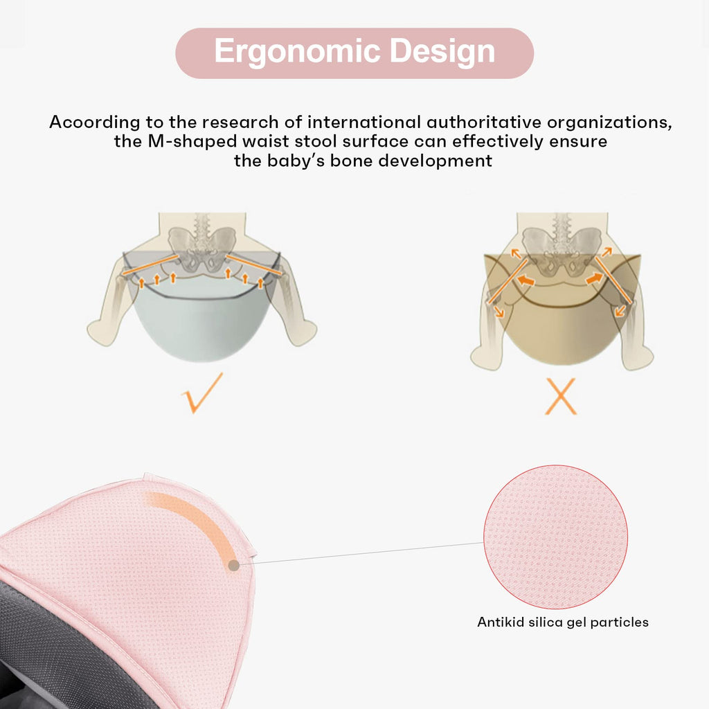 6-in-1 Adjustable Baby Hip Seat Carrier – Breathable Mesh, Pink – photo 5 of 5