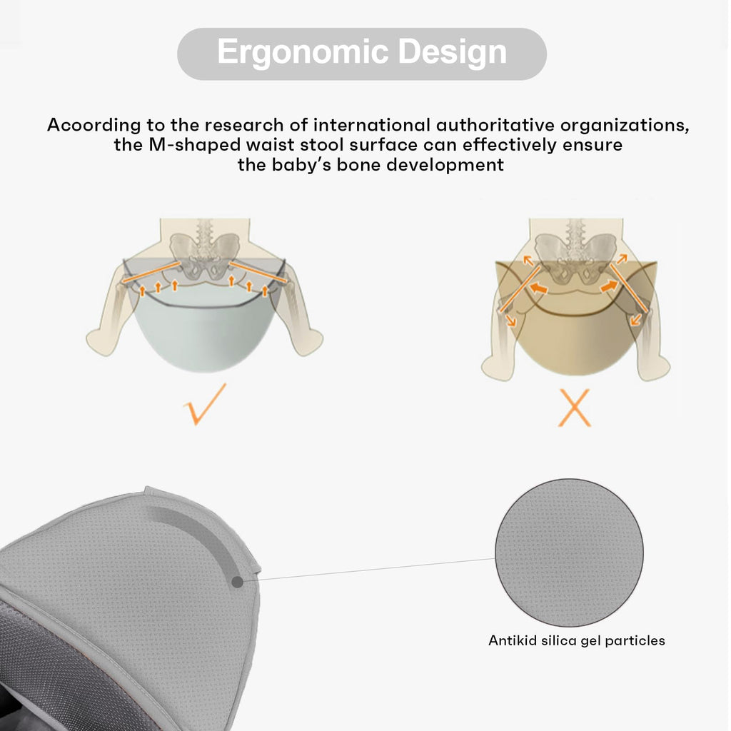 6-in-1 Adjustable Baby Hip Seat Carrier – Breathable Mesh, Grey – photo 5 of 5