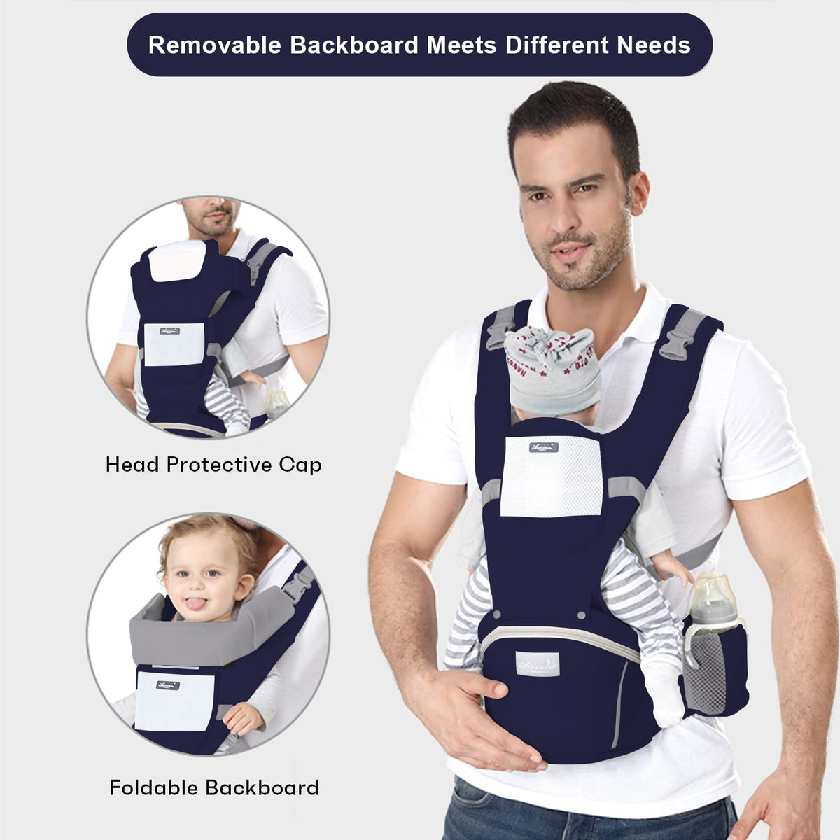 6-in-1 Adjustable Baby Hip Seat Carrier – Breathable Mesh, Blue – photo 3 of 5