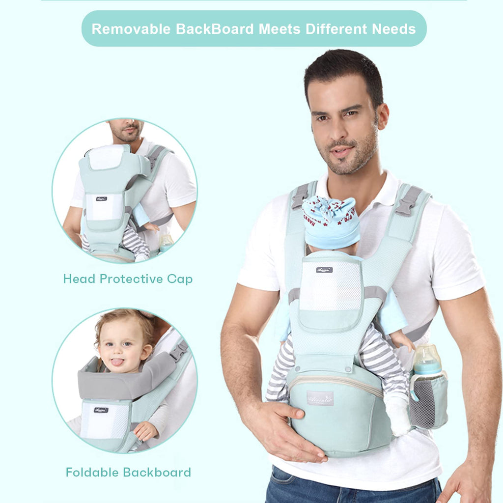 6-in-1 Adjustable Baby Hip Seat Carrier – Breathable Mesh, Green – photo 3 of 5
