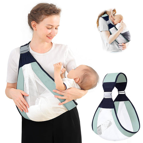 Adjustable Baby Sling Hip Carrier – Lightweight Breathable Mesh, Green – photo 1 of 5