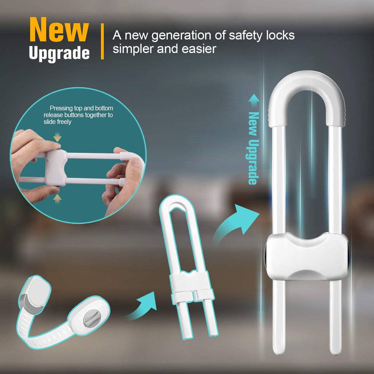 Child Safety Cabinet Locks (6-Pack) – U-Shaped, Multifunctional – photo 2 of 5