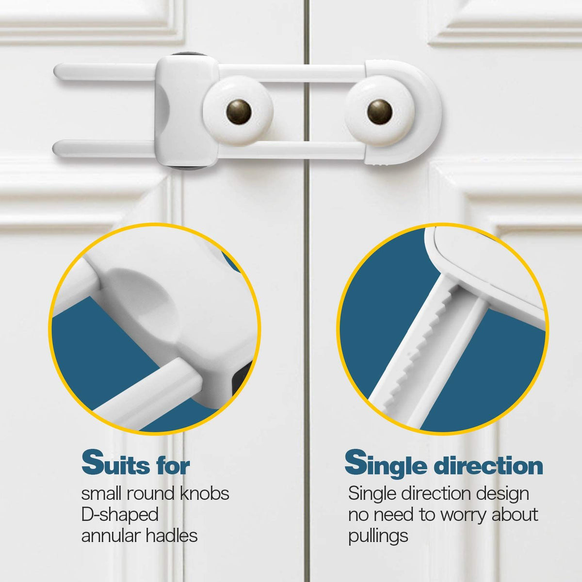 Child Safety Cabinet Locks (6-Pack) – U-Shaped, Multifunctional – photo 3 of 5