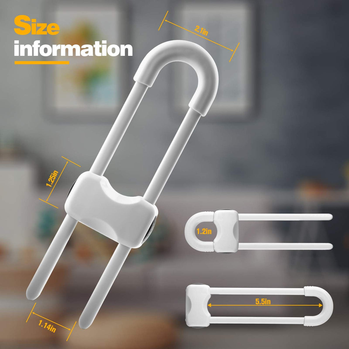 Child Safety Cabinet Locks (6-Pack) – U-Shaped, Multifunctional – photo 4 of 5