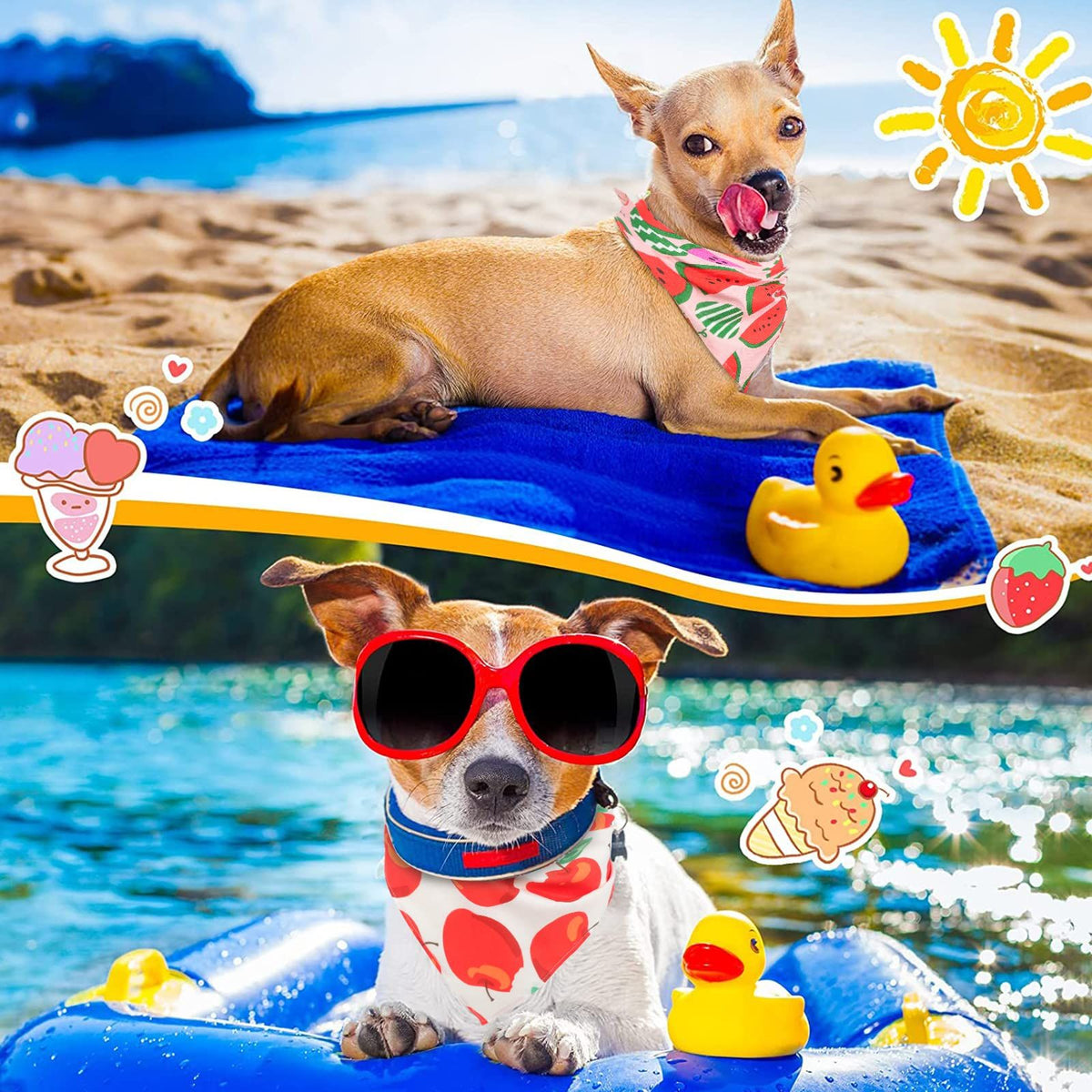 Dog Bandanas (6-Pack) – Spring Summer Print, Reversible – photo 5 of 5