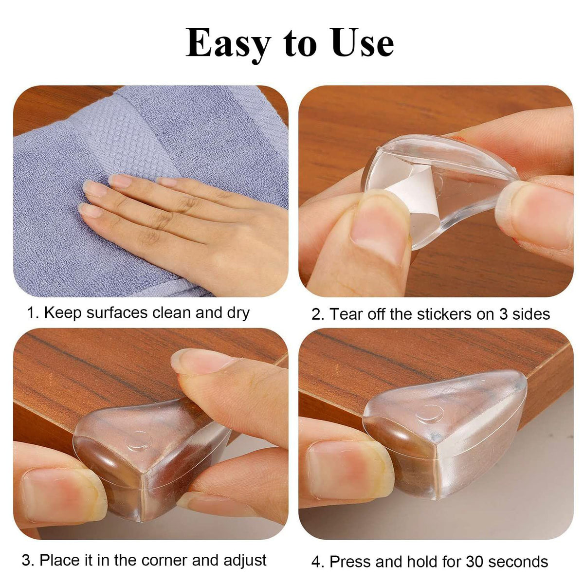 Baby Proofing Corner Protectors (16-Pack) – Furniture Edge Guards – photo 4 of 5
