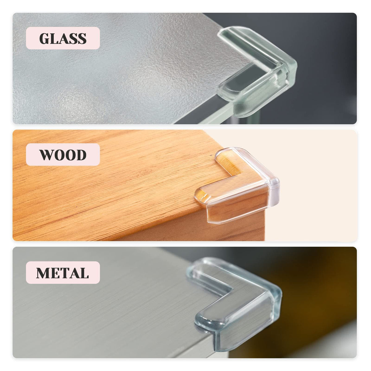 Baby Proofing Corner Protectors (8-Pack) – Clear, L-Shape – photo 2 of 5