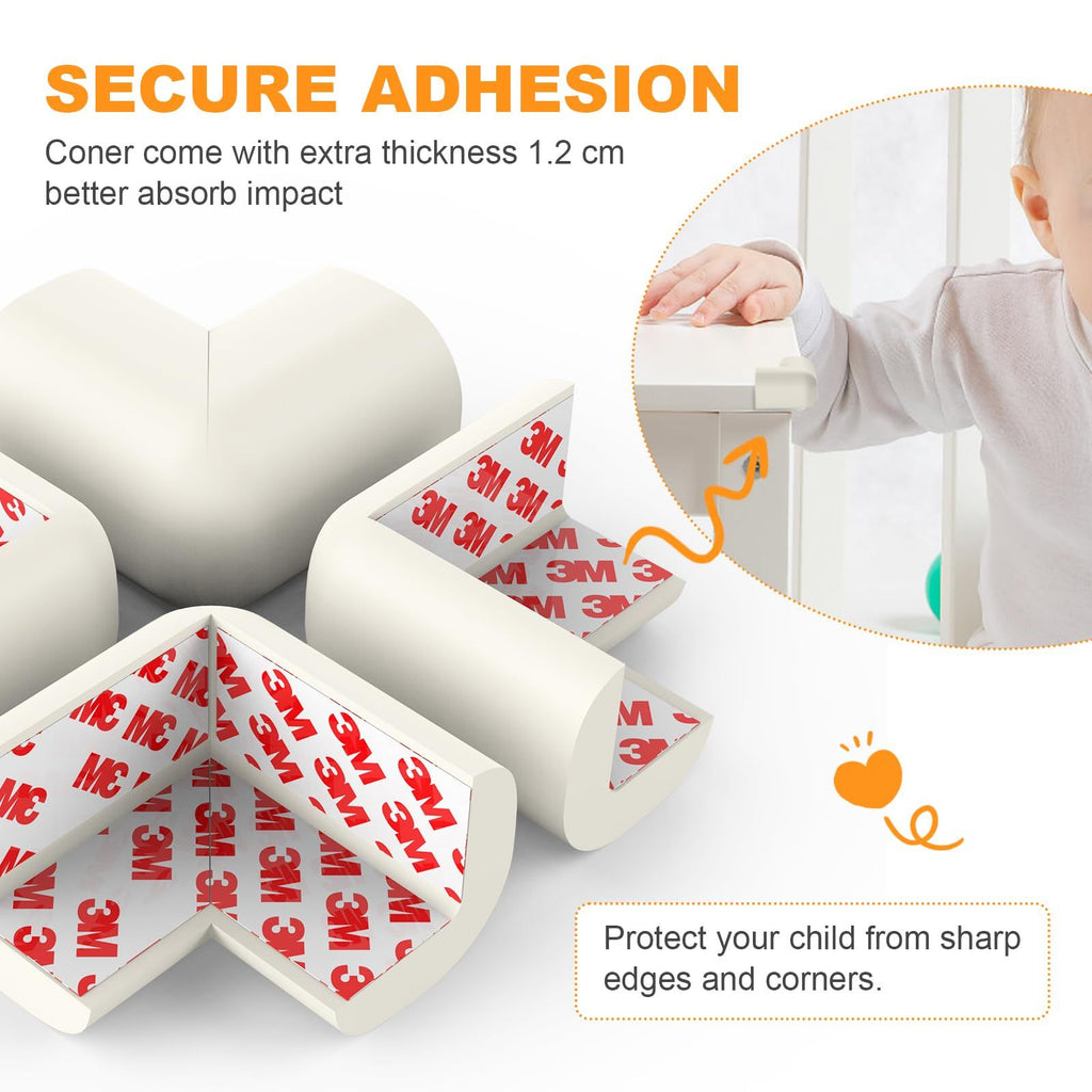 Baby Proofing Corner Guards (8-Pack) – Pre-Taped, Soft Foam, White – photo 4 of 5