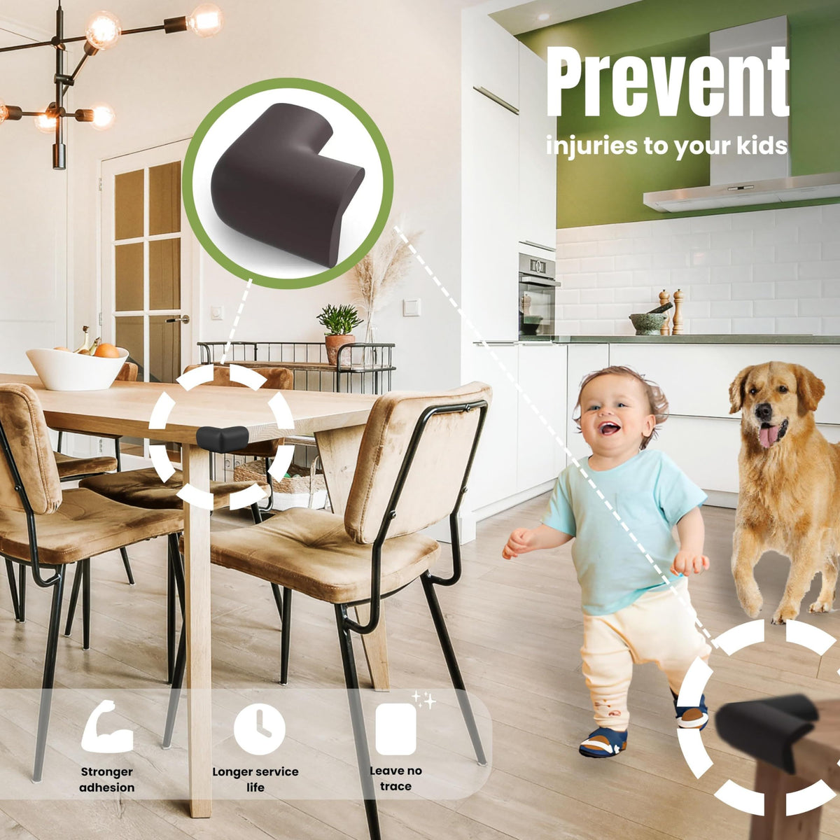 Baby Proofing Corner Protectors (12-Pack) – Table Edge Guards, Black – photo 4 of 5