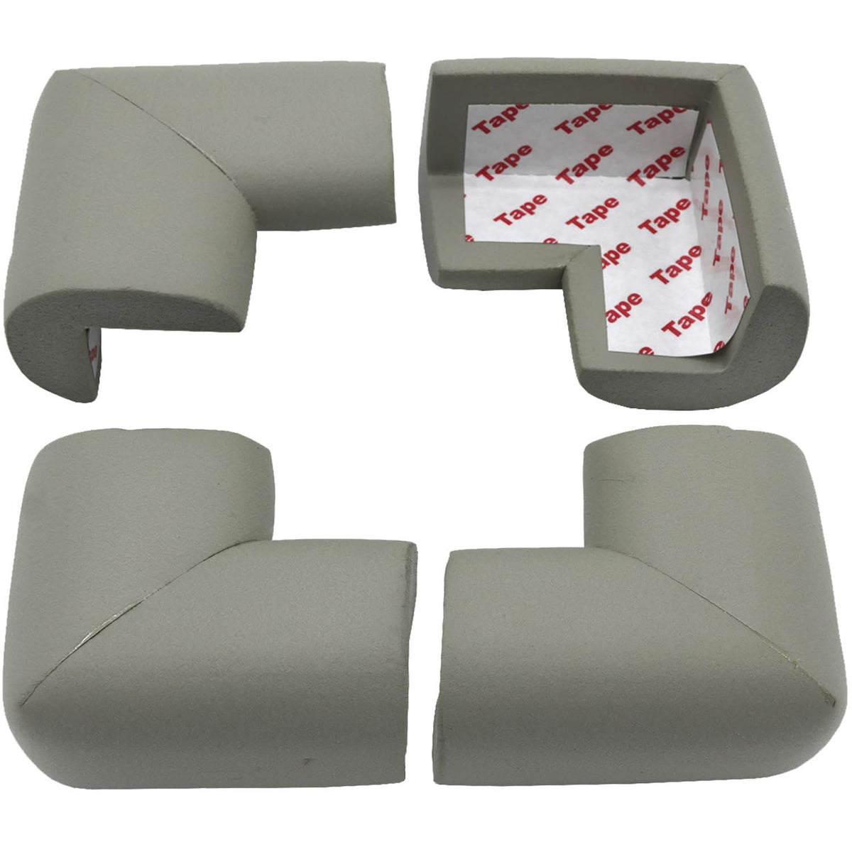 Baby Proofing Corner Guards (4-Pack) – Soft Foam, Pre-Taped, Grey – photo 1 of 5