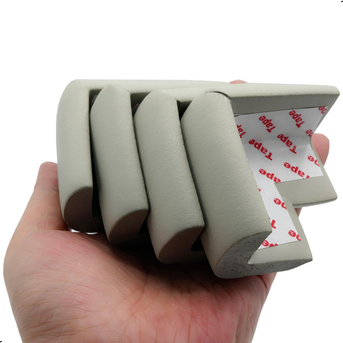 Baby Proofing Corner Guards (4-Pack) – Soft Foam, Pre-Taped, Grey – photo 2 of 5