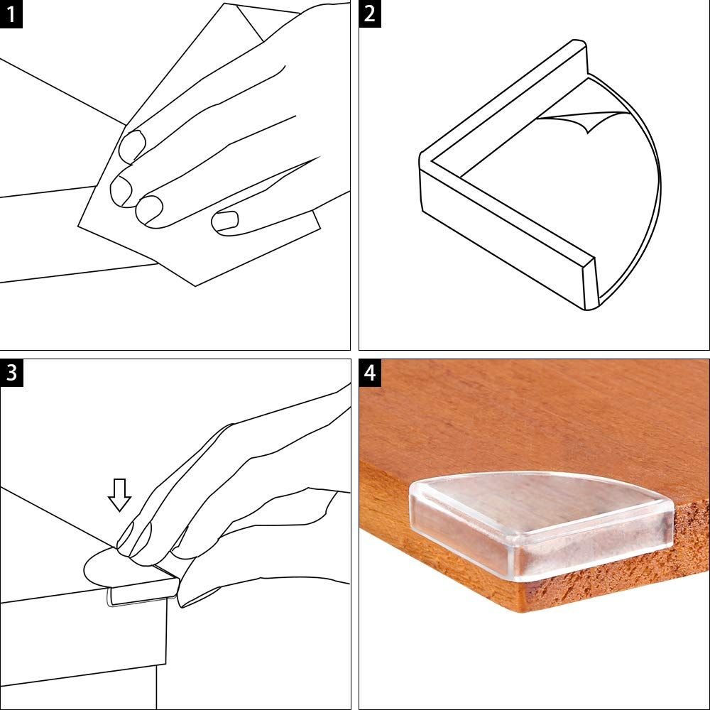 Baby Proofing Edge Bumpers (36-Pack) – Slim Clear Corner Cushions – photo 4 of 5