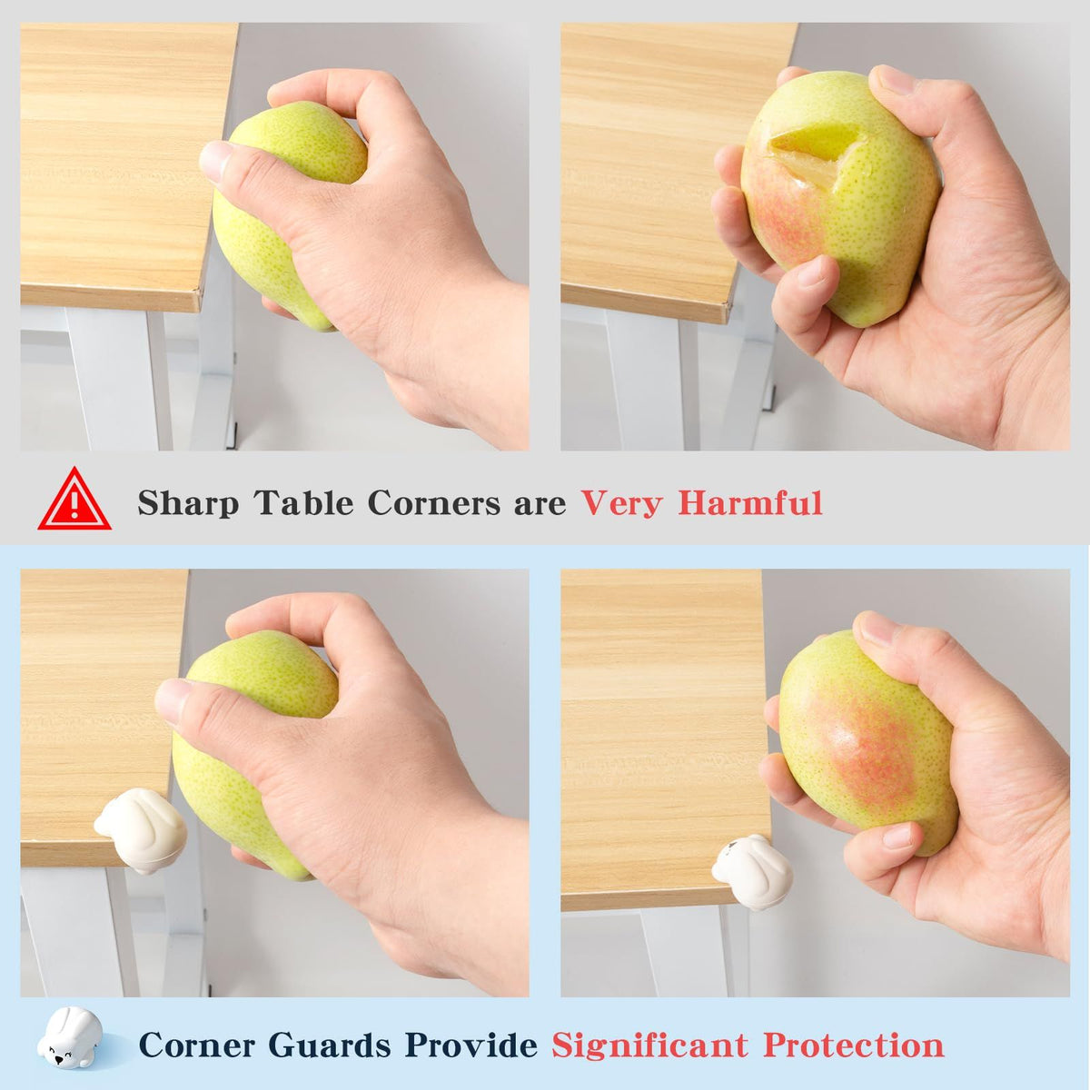 Baby Proofing Corner Guards (8-Pack) – Clear, Rabbit Design, White – photo 4 of 5