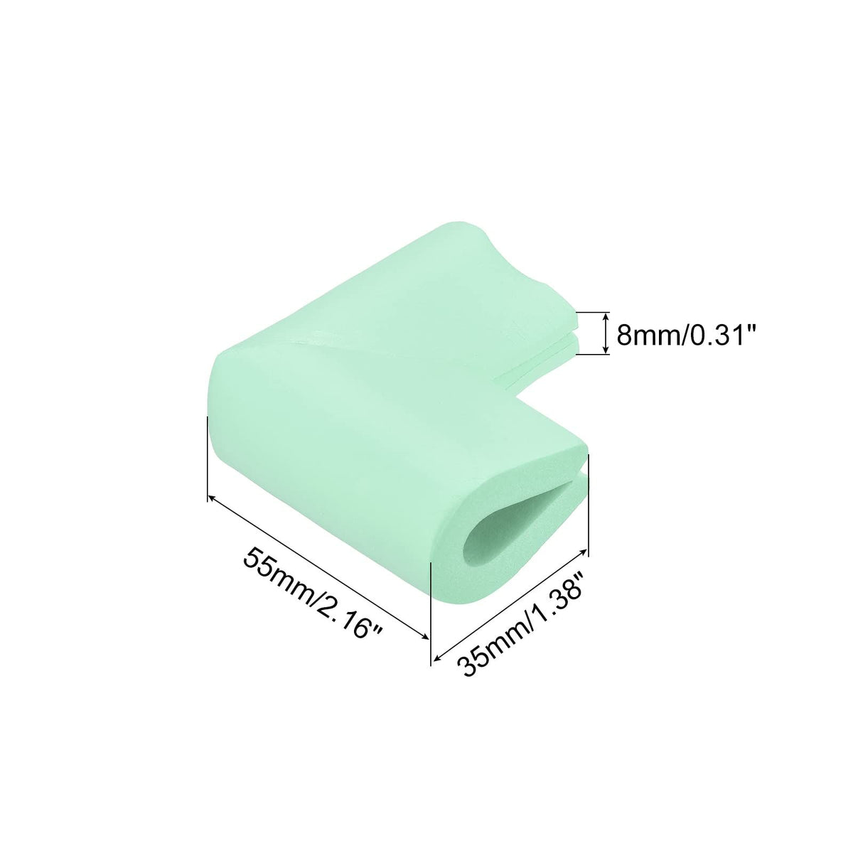 Furniture Edge Protectors (4-Pack) – U-Foam Corner Guards, Green – photo 3 of 5