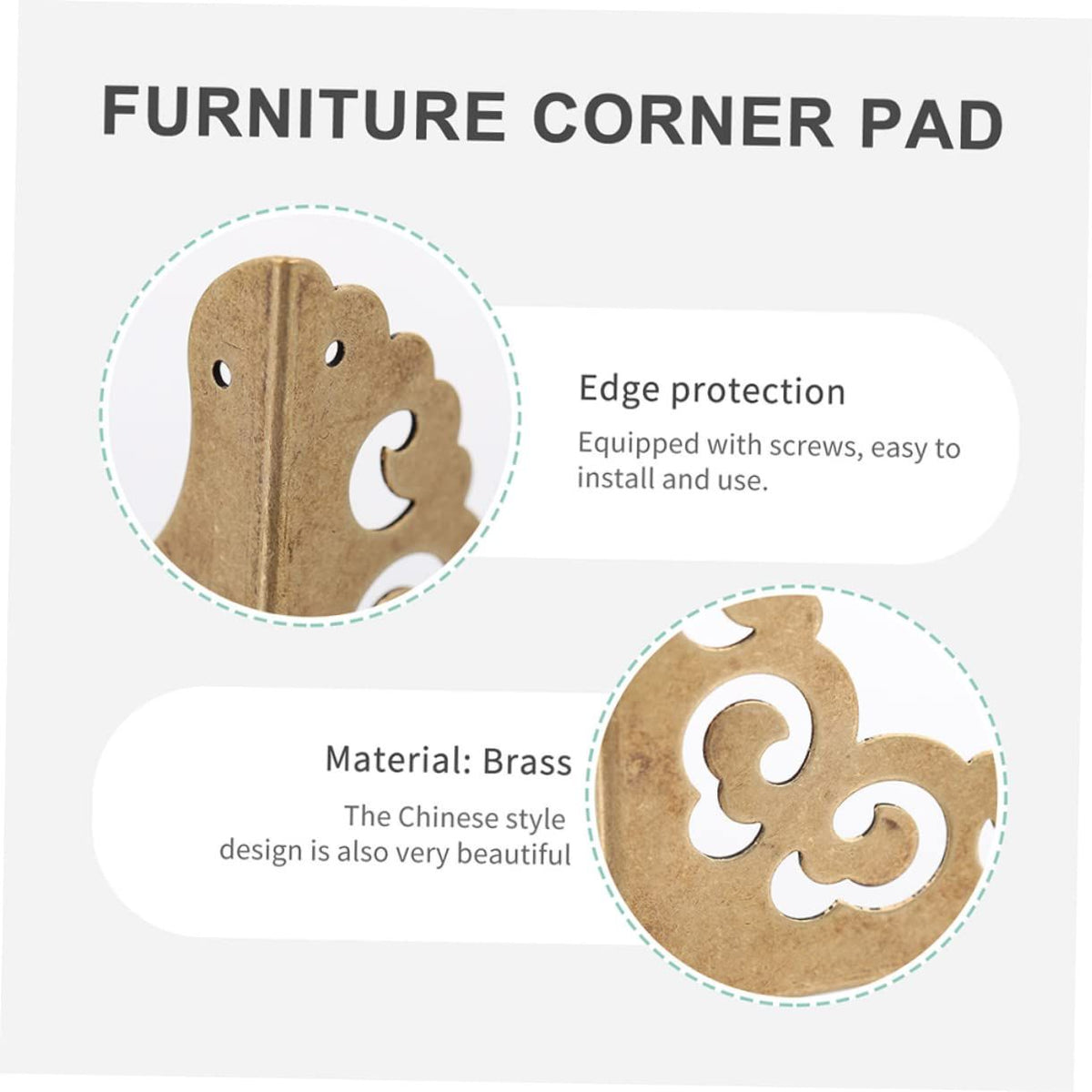 Furniture Corner Guards (8-Pack) – Decorative Copper Bumpers – photo 2 of 5
