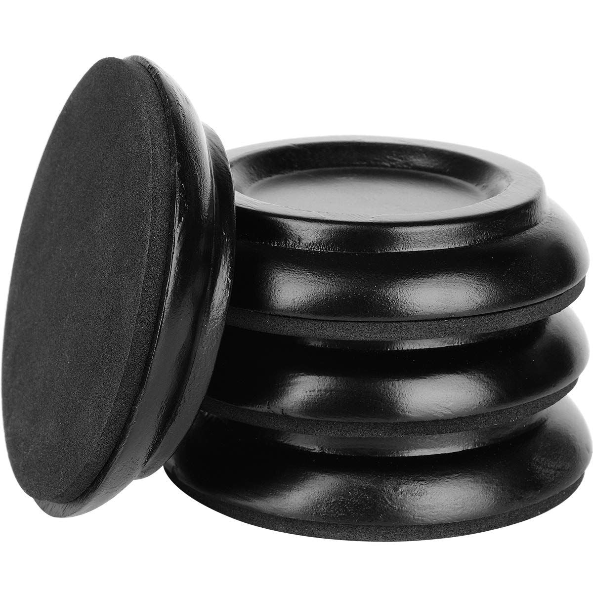 Piano Caster Cups (Set of 4) – Non-Slip Floor Protectors, Black – photo 1 of 5