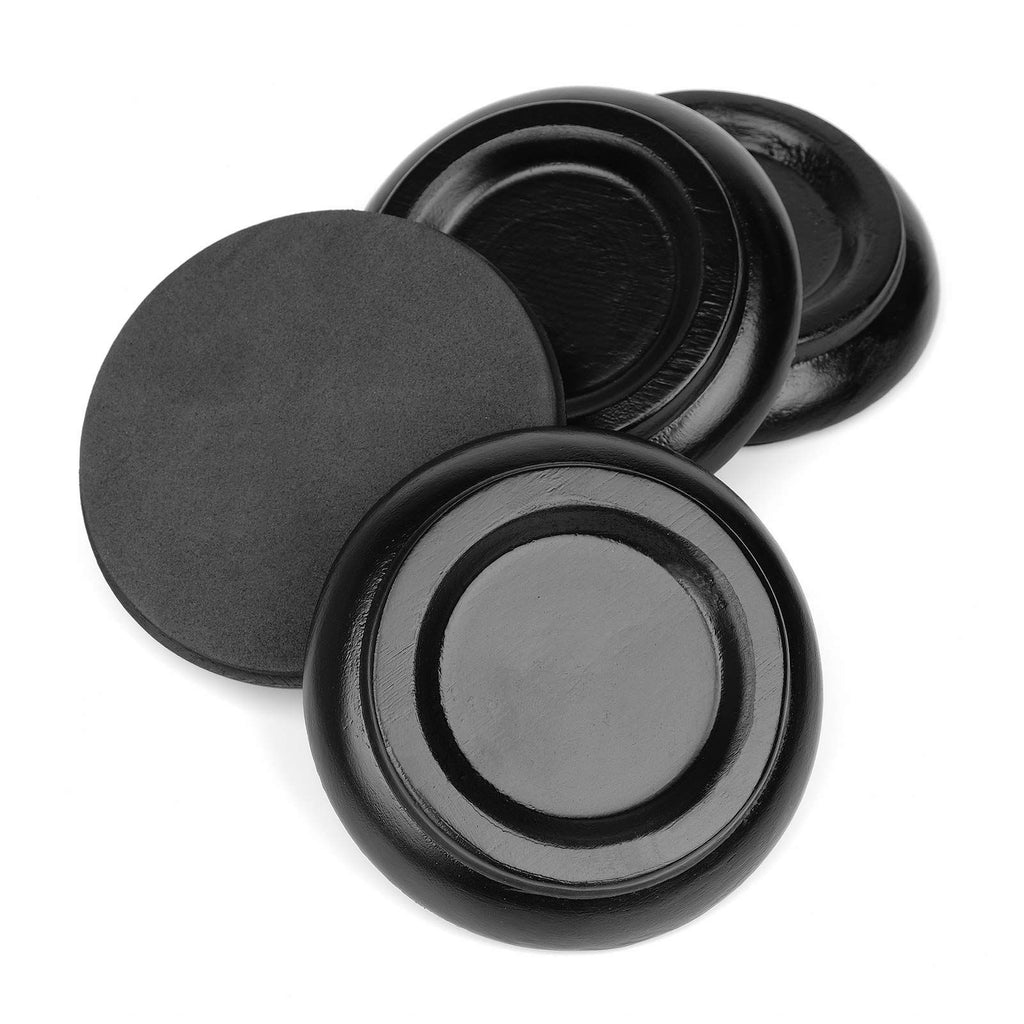 Piano Caster Cups (Set of 4) – Non-Slip Floor Protectors, Black – photo 2 of 5