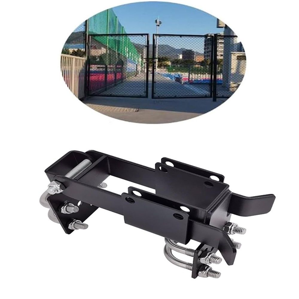 Chain Link Fence Gate Latch – Double, Padlock-Ready, Black – photo 1 of 5