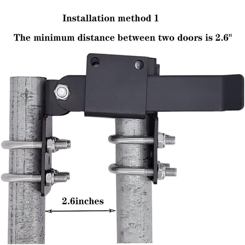 Chain Link Fence Gate Latch – Double, Padlock-Ready, Black – photo 3 of 5