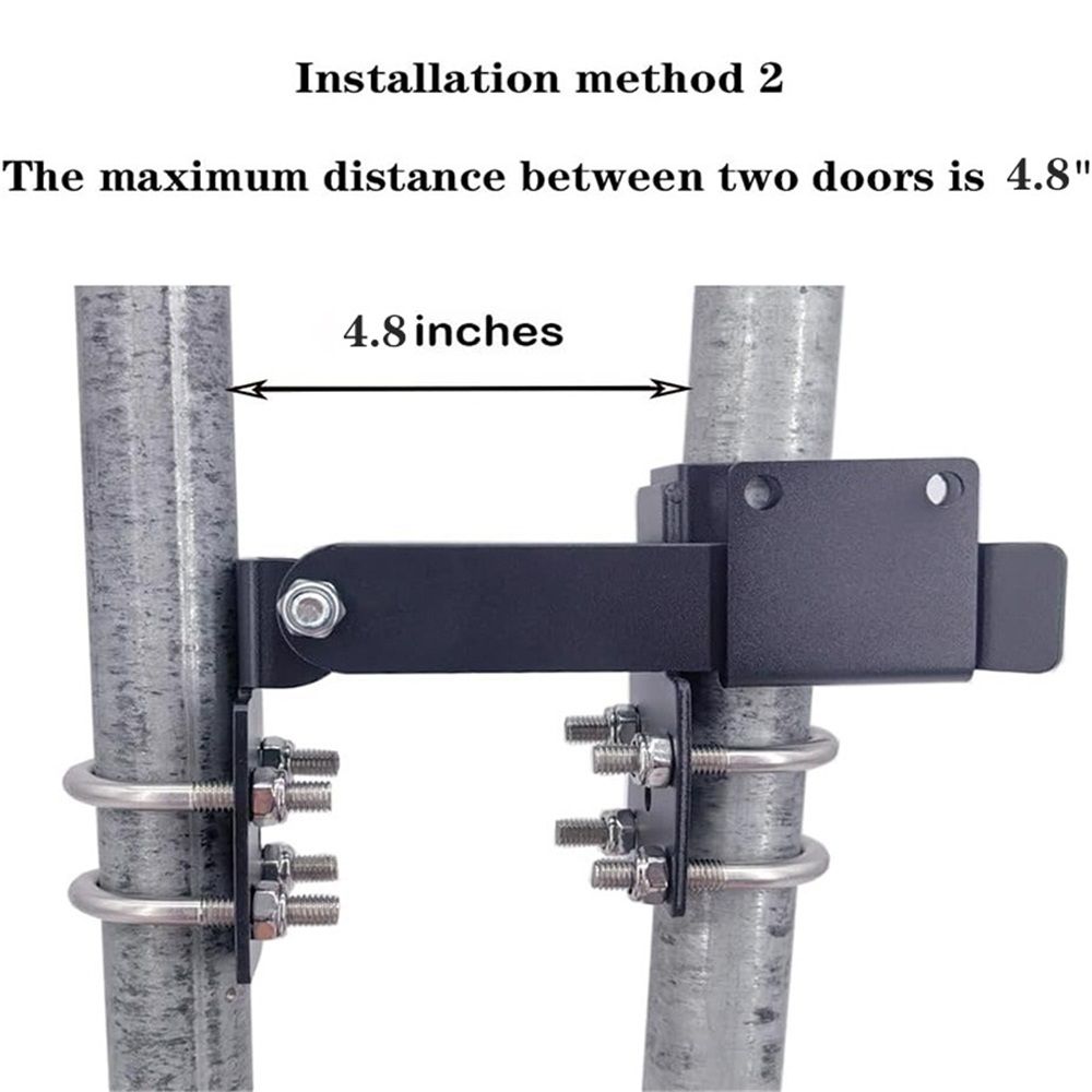 Chain Link Fence Gate Latch – Double, Padlock-Ready, Black – photo 4 of 5