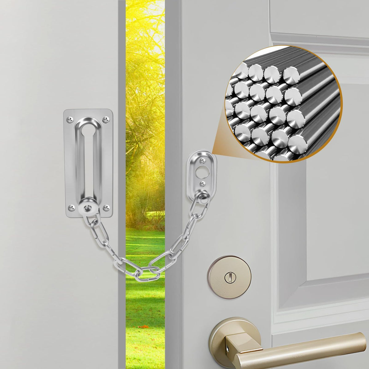 Stainless Steel Door Chain Lock (2-Pack) – Child & Pet Safety Lock – photo 2 of 5