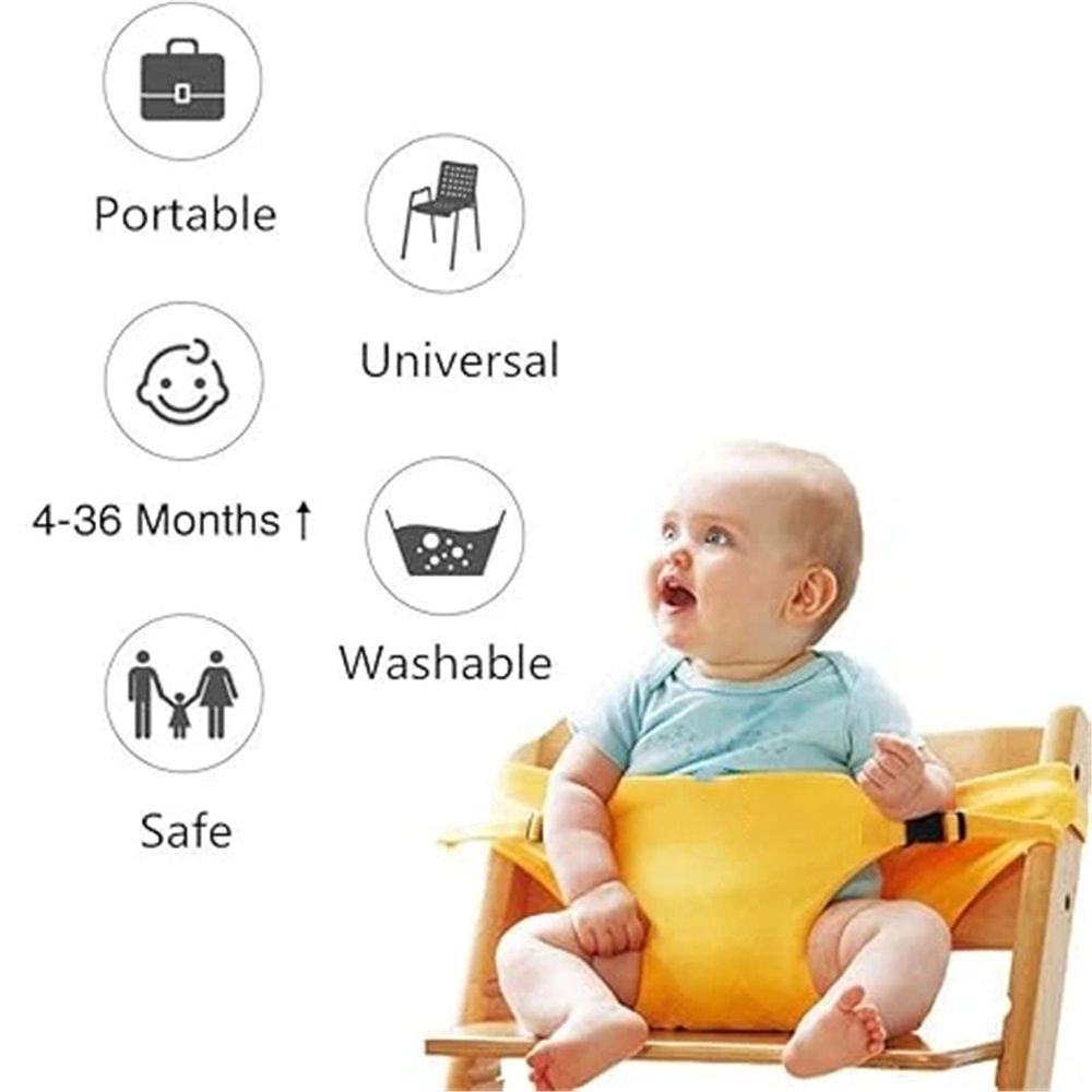 Baby Harness Seat for High Chair – Portable Booster Belt, Yellow – photo 3 of 5
