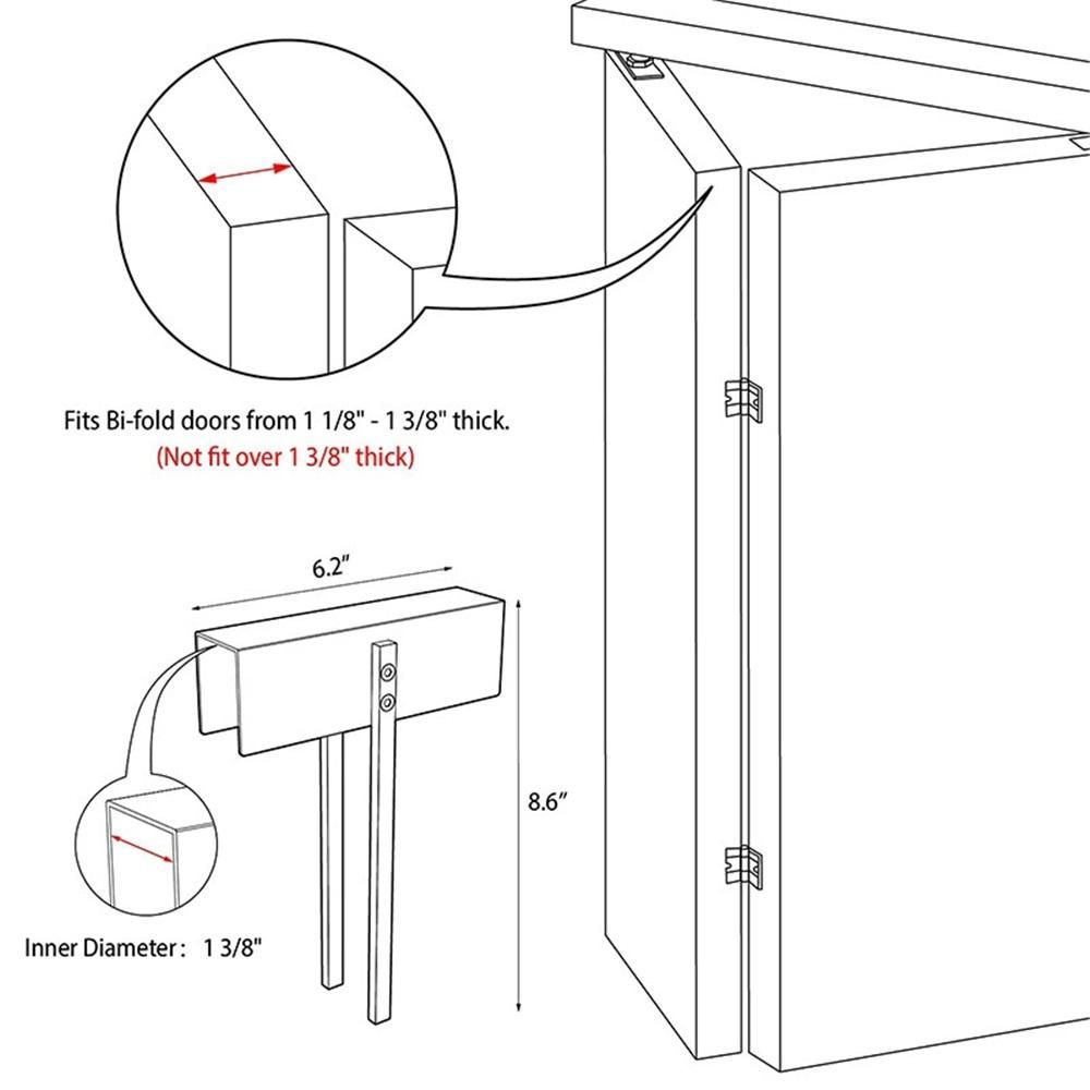 Child Safety Bifold Door Lock – No-Install, Double Door, Metal – photo 5 of 5