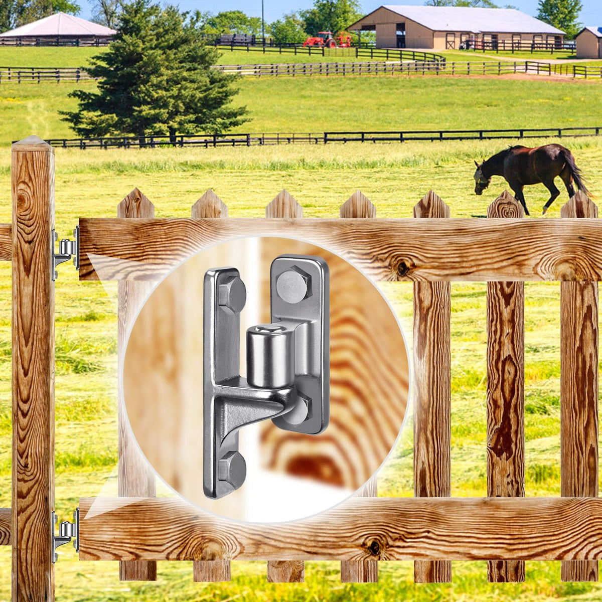 Stainless Steel Gate Hinges (2-Pack) – Wall Mount, Non-Welding – photo 2 of 5