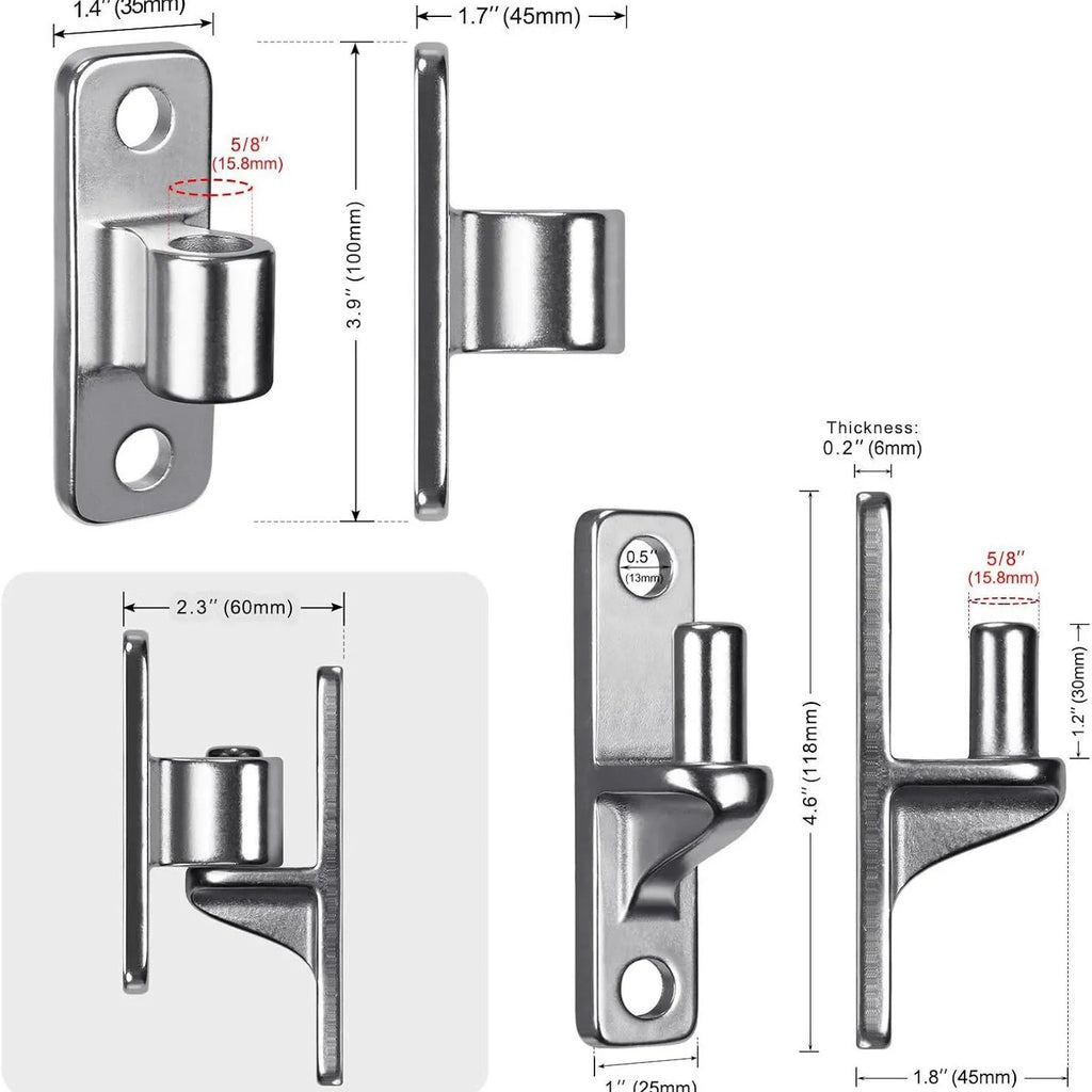 Stainless Steel Gate Hinges (2-Pack) – Wall Mount, Non-Welding – photo 5 of 5